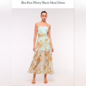 SOLDAbercrombie & Fitch Light Blue and Brown Midi Dress